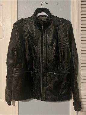 Kenneth Cole Black Leather Jacket
